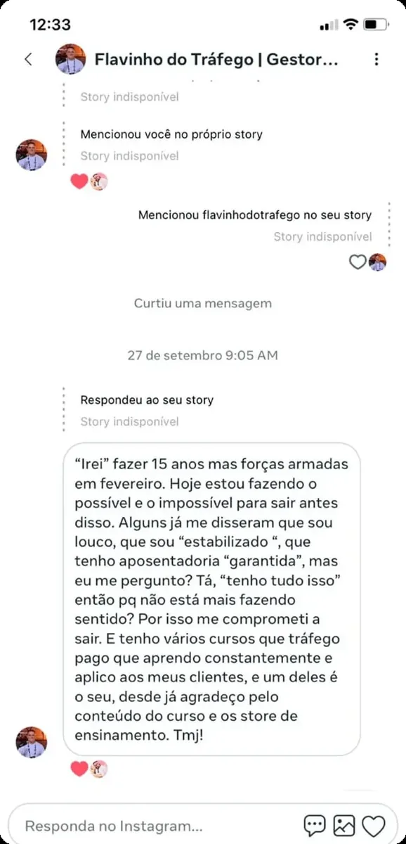 Conversa original de Flavinho do Tráfego